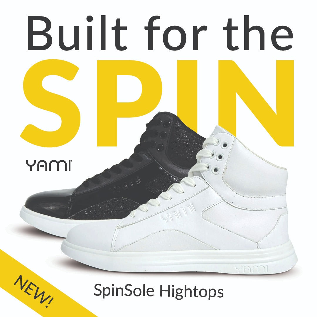 SpinSole High Top Dance Sneaker- WHITE